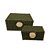 CJ DE CAIXAS DECORATIVAS EM TECIDO VERDE DETALHE DOURADO 2PCS - Imagem 1