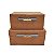 CONJ DE CAIXAS DE COURO SINTETICO MARROM E DOURADO 2 PCS - Imagem 1