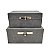 CONJ DE CAIXAS DE COURO SINTETICO CINZA E DOURADO 2 PCS - Imagem 1