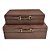 CJ DE 2 CAIXAS DECORATIVAS EM MADEIRA REVESTIDO EM PU MARROM GCM X 29CM X 19,5CM - Imagem 1