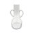 VASO DECORATIVO COM ALCA EM VIDRO TRANSPARENTE - Imagem 1