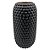 VASO DE VIDRO PRETO COM TEXTURA E INTERIOR DOURADO - Imagem 1
