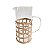 JARRA DECORATIVA EM VIDRO E RATTAN - TRANSPARENTE E NATURAL - 10X10X21,5CM - Imagem 1