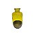 VASO DE VIDRO AMARELO COM BASE DOURADA - Imagem 1