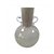 VASO DECORATIVO EM VIDRO CINZA DETALHE ALCA TRANSPARENTE - Imagem 1