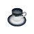 CJ DE XICARAS E PIRES EM PORCELANA BRANCO COM DETALHE AZUL 6PCS - 100ML - Imagem 1