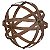 PECA DECORATIVA DE METAL MARROM ESFERA - Imagem 1