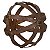 PECA DECORATIVA DE METAL MARROM ESFERA - Imagem 1