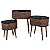 CJ. DE CACHEPOTS EM MADEIRA E METAL MARROM E PRETO - 3PCS - Imagem 1