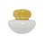 GARRAFA DECORATIVA EM VIDRO AMARELO E BRANCO - Imagem 1