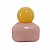 GARRAFA DECORATIVA EM VIDRO ROSA E AMARELO - Imagem 1