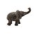 ELEFANTE DECORATIVO EM RESINA MARROM E BRANCO - Imagem 1