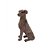 CACHORRO DECORATIVA EM RESINA MARROM E BRANCO - Imagem 1