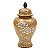 POTE DECORATIVO DE CERAMICA AMBAR COM BEGE - Imagem 1