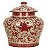 POTE DECORATIVO DE CERAMICA VERMELHO E BRANCO - Imagem 1