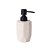PORTA SABONETE EM CERAMICA BRANCO TEXTURIZADO COM DISPENSER PRETO - Imagem 1