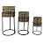 CJ DE CACHEPOTS DE METAL BEGE E PRETO 3PCS - Imagem 1