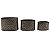 CONJ DE CACHEPOTS DE METAL PRETO E BRANCO - 3 PCS - Imagem 1
