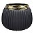 VASO DE CERAMICA PRETO E DOURADO - Imagem 1
