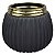 VASO DE CERAMICA PRETO E DOURADO - Imagem 1