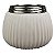 VASO DE CERAMICA BRANCO E PRATEADO - Imagem 1