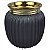 VASO DE CERAMICA PRETO E DOURADO - Imagem 1