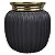 VASO DE CERAMICA PRETO E DOURADO - Imagem 1