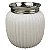 VASO DE CERAMICA BRANCO E PRATEADO - Imagem 1