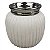 VASO DE CERAMICA BRANCO E PRATEADO - Imagem 1