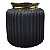 VASO DE CERAMICA PRETO E DOURADO - Imagem 1