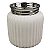 VASO DE CERAMICA BRANCO E PRATEADO - Imagem 1