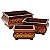 CONJUNTO CACHEPOT DE RATTAN E MADEIRA RETANGULAR - Imagem 1