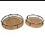CJ. DE BANDEJAS EM RATTAN, MADEIRA E METAL - 2PCS - Imagem 1