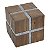 CUBO DECORATIVO DE MADEIRA E METAL PRETO E CINZA - Imagem 1