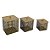 CJ DE POTES DE METAL E MADEIRA MARROM E DOURADO 3PCS - Imagem 1
