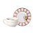 CJ XICARAS DE CHA COM PIRES E FRISO EM OURO LES FLEURS 6PCS BRANCO E ROSA - Imagem 1