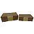 CJ DE CAIXAS EM MADEIRA COM DETALHE DE METAL DOURADO 2PCS - Imagem 1