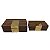 CJ DE CAIXAS EM MADEIRA COM DETALHE DOURADO 2PCS - Imagem 1