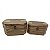 CONJ DE CAIXAS DE MADEIRA E METAL NATURAL - 2 PCS - Imagem 1