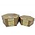 CONJ DE CAIXAS DE MADEIRA E METAL NATURAL E DOURADO - 2 PCS - Imagem 1
