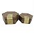 CONJ DE CAIXAS DE MADEIRA E METAL MARROM ESCURO E DOURADO - 2 PCS - Imagem 1
