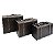 CONJ. DE BAUS DE MADEIRA PRETO- 3PCS - Imagem 1