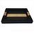 CONJUNTO DE 3 BANDEJAS DECORATIVAS EM MADEIRA REVESTIDA EM PU - PRETO E DOURADO - Imagem 1