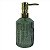 PORTA SABONETE LIQUIDO DE VIDRO VERDE E DOURADO - Imagem 1