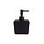 PORTA SABONETE EM RESINA PRETO COM DISPENSER PRETO - Imagem 1