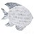 PEIXE DECORATIVO DE RESINA BRANCO E CINZA - Imagem 1