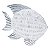 PEIXE DECORATIVO DE RESINA BRANCO E CINZA - Imagem 1