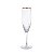 CONJ DE TACAS DE CHAMPAGNE TRANSPARENTE COM BORDA DOURADA - 6 PCS - Imagem 1