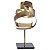 PECA DECORATIVA EM METAL - ESTATUETA ABSTRATA - PRETO E DOURADO - 20.3X - Imagem 1