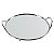 BANDEJA DE ESPELHO COM DETALHES DE METAL PRATA D25 X 4CM - Imagem 1
